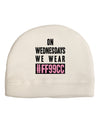 On Wednesdays We Wear FF99CC Adult Fleece Beanie Cap Hat-Beanie-TooLoud-White-One-Size-Fits-Most-Davson Sales