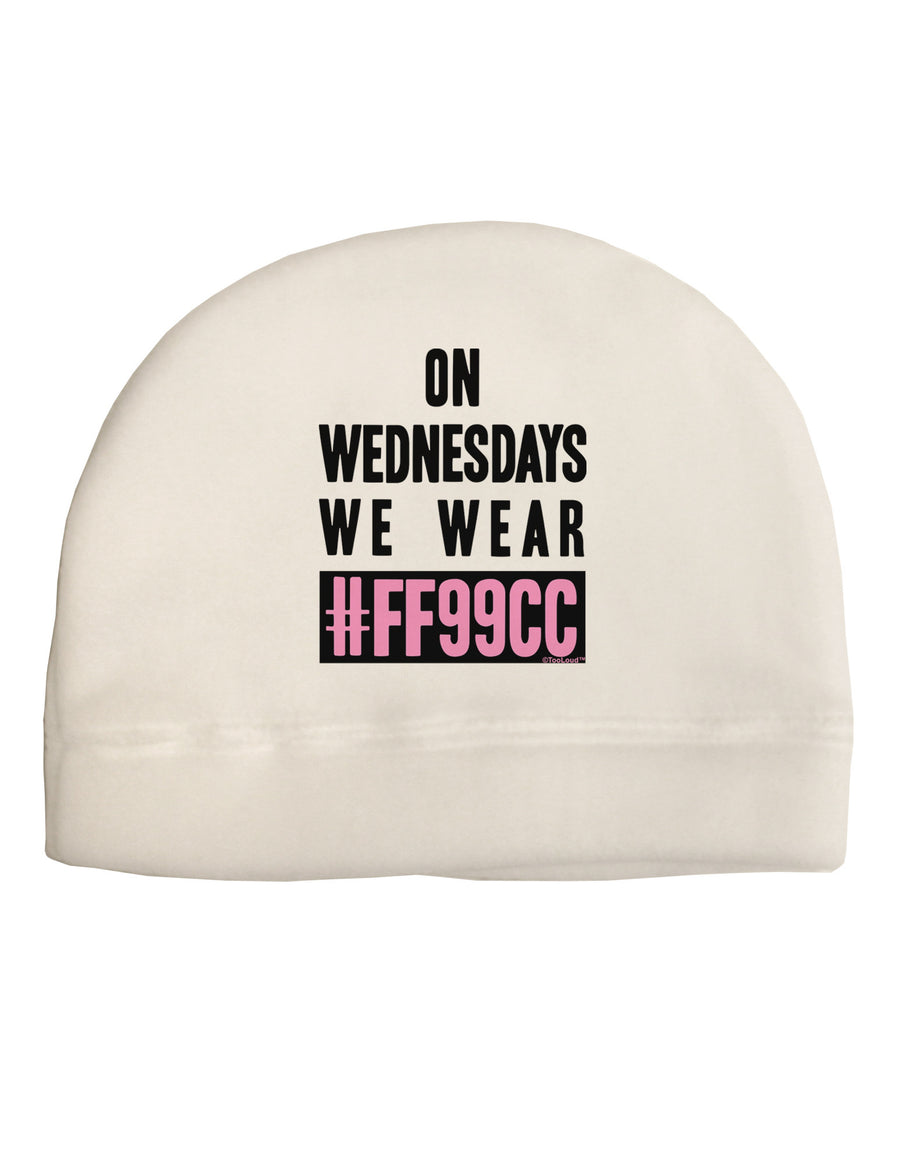 On Wednesdays We Wear FF99CC Adult Fleece Beanie Cap Hat-Beanie-TooLoud-White-One-Size-Fits-Most-Davson Sales