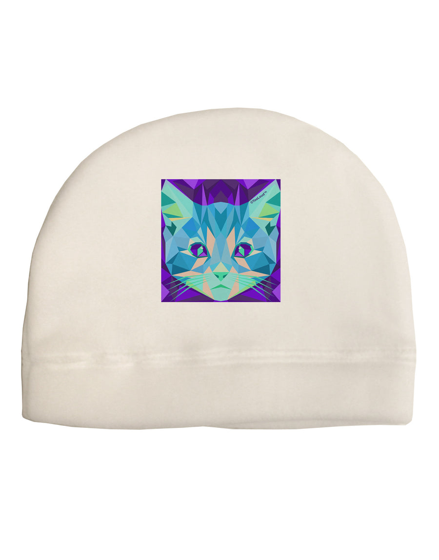 Geometric Kitty Inverted Adult Fleece Beanie Cap Hat-Beanie-TooLoud-White-One-Size-Fits-Most-Davson Sales