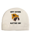 Gluttony Day Disgruntled Cat Adult Fleece Beanie Cap Hat by-Beanie-TooLoud-White-One-Size-Fits-Most-Davson Sales