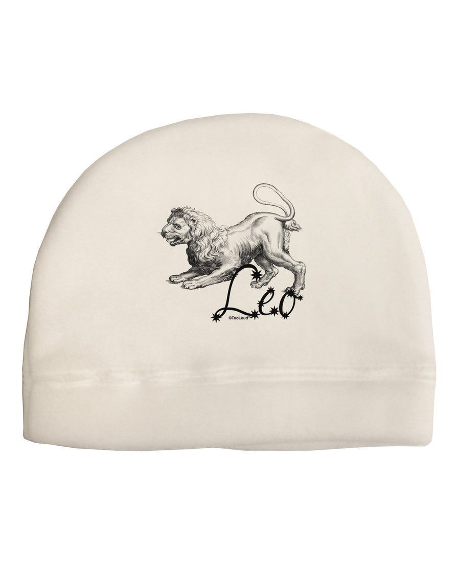 Leo Illustration Child Fleece Beanie Cap Hat-Beanie-TooLoud-White-One-Size-Fits-Most-Davson Sales