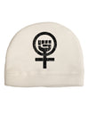 Distressed Feminism Symbol Adult Fleece Beanie Cap Hat-Beanie-TooLoud-White-One-Size-Fits-Most-Davson Sales