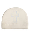 Simple Cross Design Glitter - White Adult Fleece Beanie Cap Hat by TooLoud-Beanie-TooLoud-White-One-Size-Fits-Most-Davson Sales