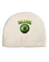 Soccer Ball Flag - Brazil Child Fleece Beanie Cap Hat-Beanie-TooLoud-White-One-Size-Fits-Most-Davson Sales