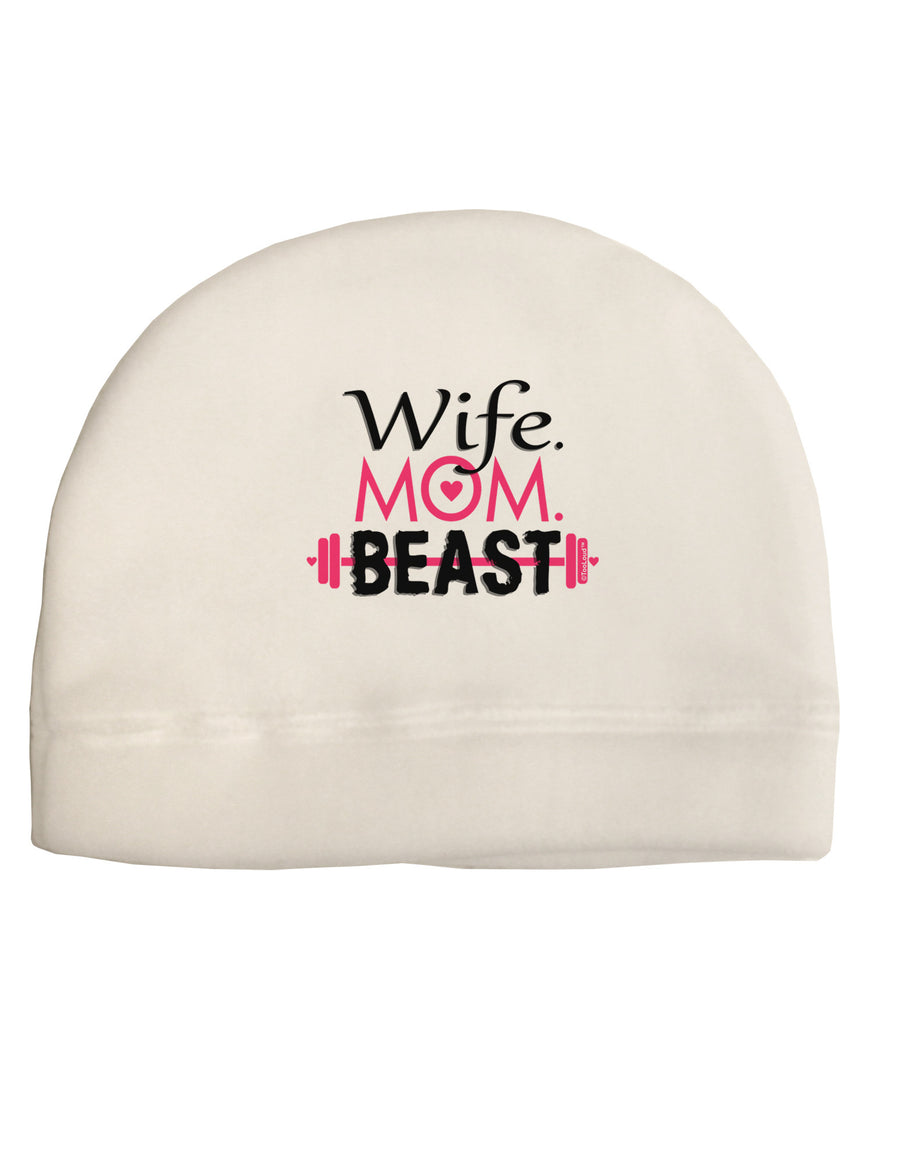 Wife Mom Beast Adult Fleece Beanie Cap Hat-Beanie-TooLoud-White-One-Size-Fits-Most-Davson Sales