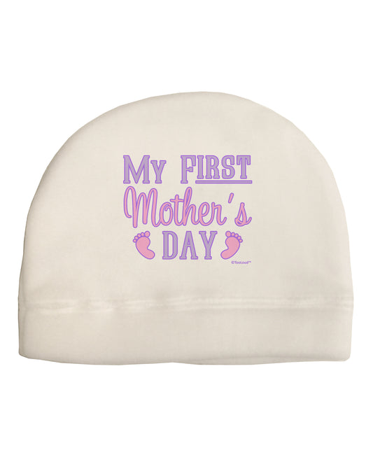 My First Mother's Day - Baby Feet - Pink Child Fleece Beanie Cap Hat by TooLoud-Beanie-TooLoud-White-One-Size-Fits-Most-Davson Sales
