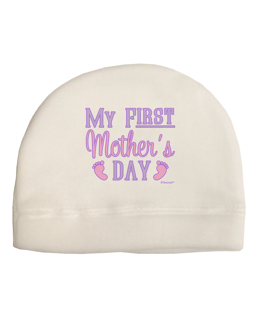 My First Mother's Day - Baby Feet - Pink Child Fleece Beanie Cap Hat by TooLoud-Beanie-TooLoud-White-One-Size-Fits-Most-Davson Sales