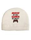 Nurse By Day Gamer By Night Adult Fleece Beanie Cap Hat-Beanie-TooLoud-White-One-Size-Fits-Most-Davson Sales