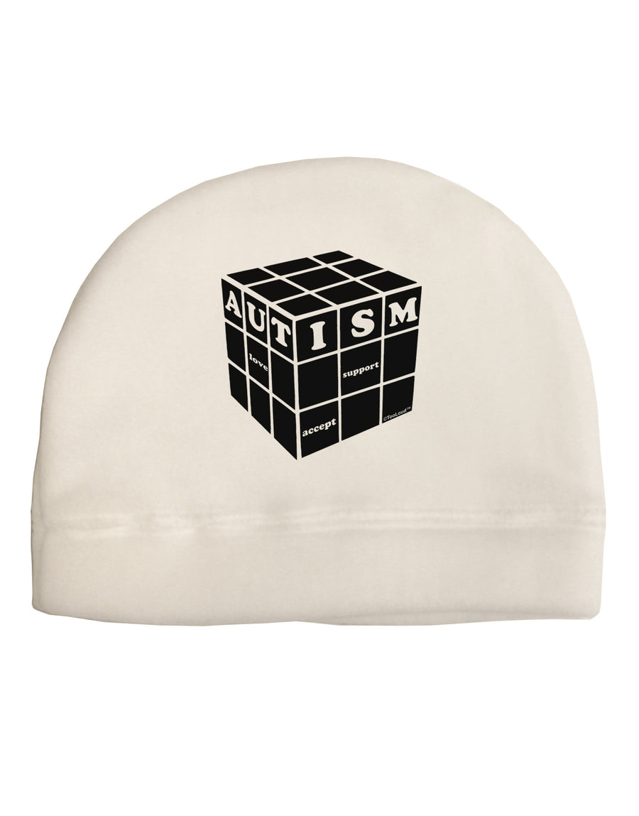 Autism Awareness - Cube B & W Child Fleece Beanie Cap Hat-Beanie-TooLoud-White-One-Size-Fits-Most-Davson Sales