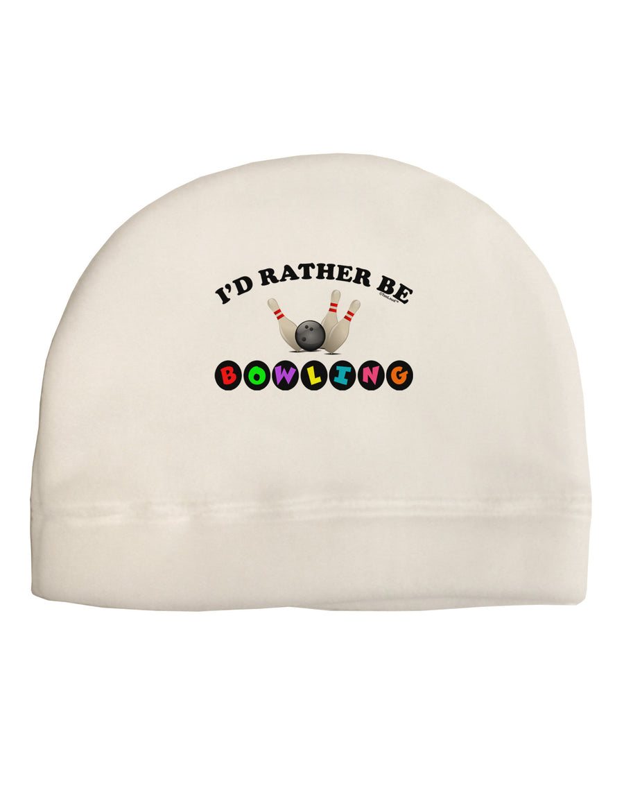 I'd Rather Be Bowling Adult Fleece Beanie Cap Hat-Beanie-TooLoud-White-One-Size-Fits-Most-Davson Sales