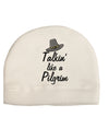 Talkin Like a Pilgrim Adult Fleece Beanie Cap Hat-Beanie-TooLoud-White-One-Size-Fits-Most-Davson Sales