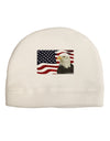 Patriotic USA Flag with Bald Eagle Adult Fleece Beanie Cap Hat by TooLoud