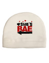 She's BAE - Left Arrow Adult Fleece Beanie Cap Hat-Beanie-TooLoud-White-One-Size-Fits-Most-Davson Sales