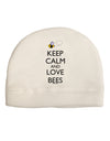 Keep Calm and Love Bees Color Adult Fleece Beanie Cap Hat-Beanie-TooLoud-White-One-Size-Fits-Most-Davson Sales