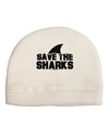 Save The Sharks - Fin Adult Fleece Beanie Cap Hat-Beanie-TooLoud-White-One-Size-Fits-Most-Davson Sales