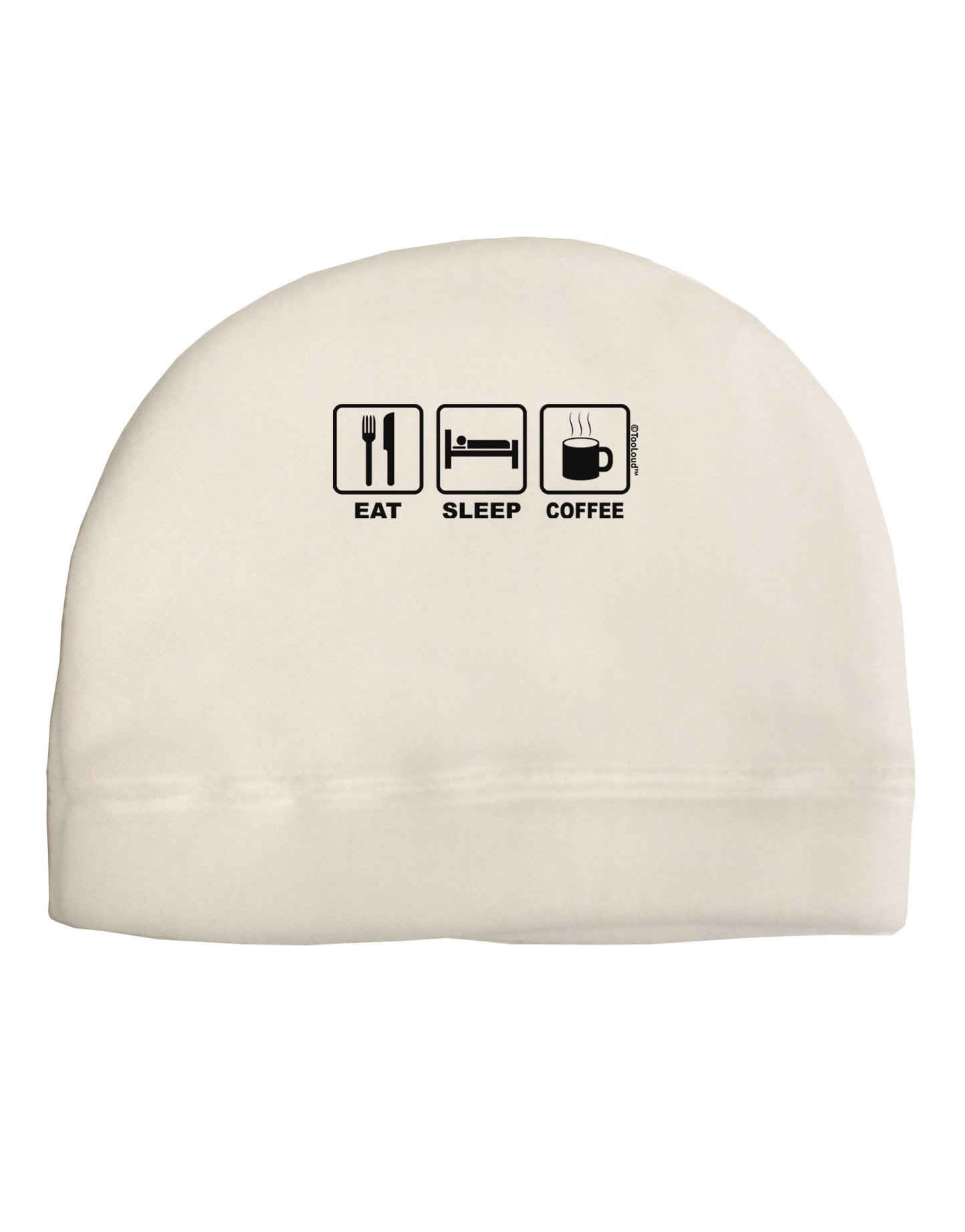 Eat Sleep Coffee Design Adult Fleece Beanie Cap Hat by TooLoud-Beanie-TooLoud-White-One-Size-Fits-Most-Davson Sales