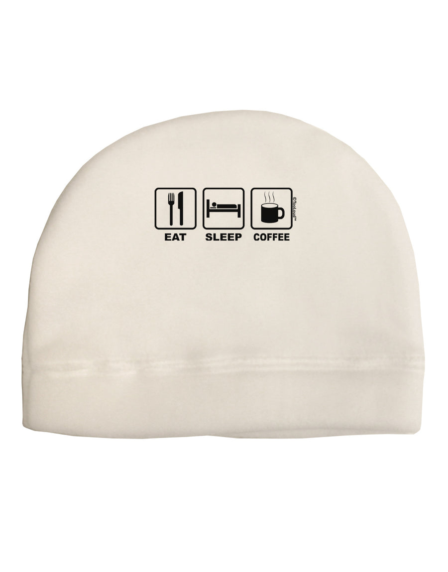 Eat Sleep Coffee Design Adult Fleece Beanie Cap Hat by TooLoud-Beanie-TooLoud-White-One-Size-Fits-Most-Davson Sales