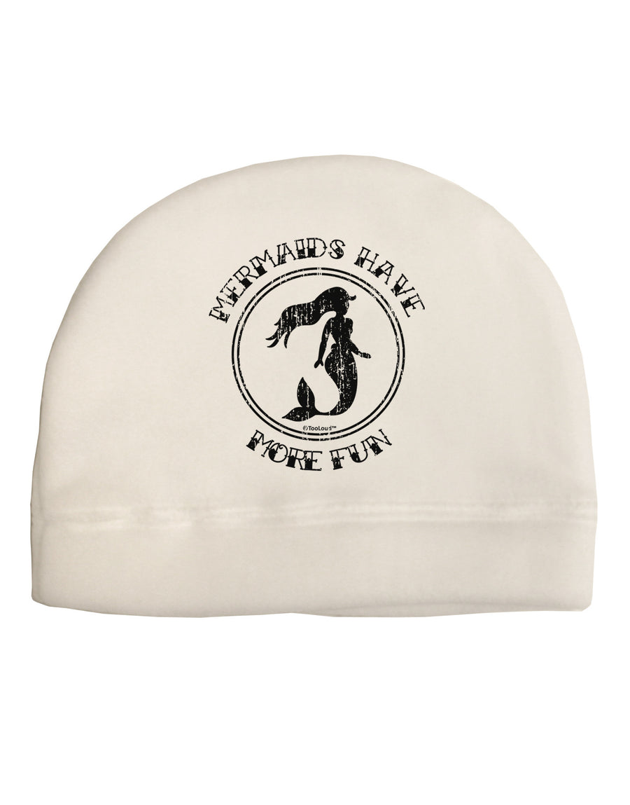 Mermaids Have More Fun - Distressed Adult Fleece Beanie Cap Hat-Beanie-TooLoud-White-One-Size-Fits-Most-Davson Sales