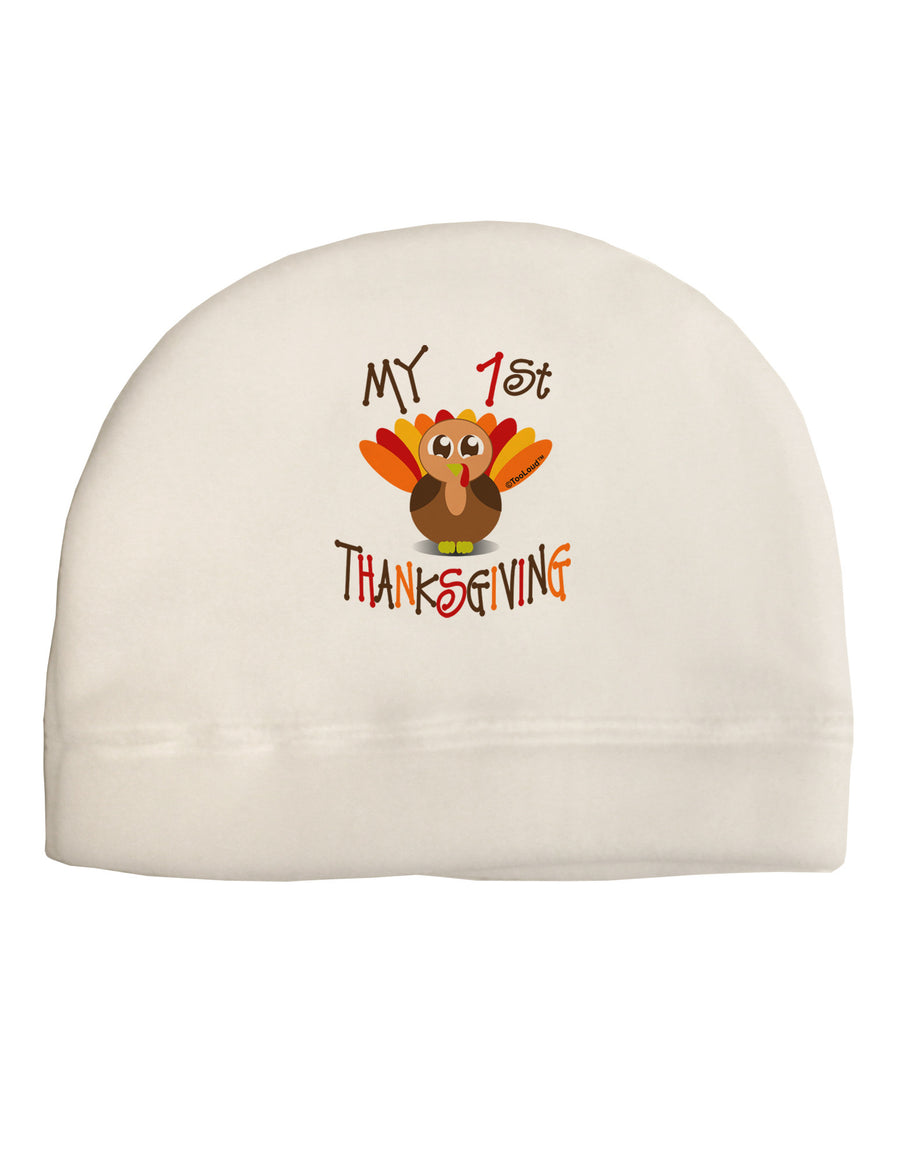 My 1st Thanksgiving Adult Fleece Beanie Cap Hat-Beanie-TooLoud-White-One-Size-Fits-Most-Davson Sales