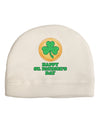 Shamrock Button - St Patrick's Day Adult Fleece Beanie Cap Hat by TooLoud-Beanie-TooLoud-White-One-Size-Fits-Most-Davson Sales