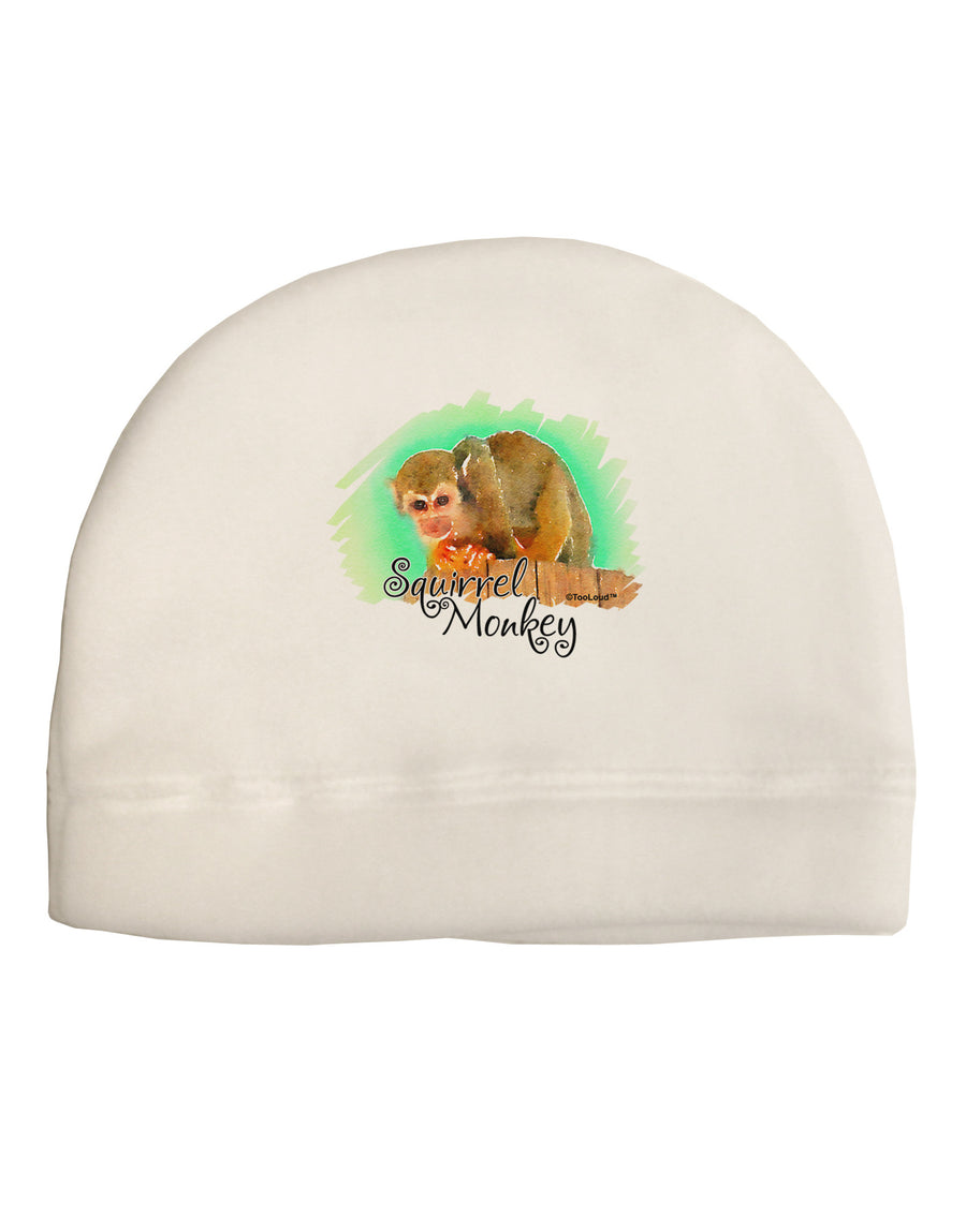 Squirrel Monkey Watercolor Text Child Fleece Beanie Cap Hat-Beanie-TooLoud-White-One-Size-Fits-Most-Davson Sales