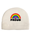 TooLoud Rainbow - Be Proud Gay Pride Adult Fleece Beanie Cap Hat-Beanie-TooLoud-White-One-Size-Fits-Most-Davson Sales