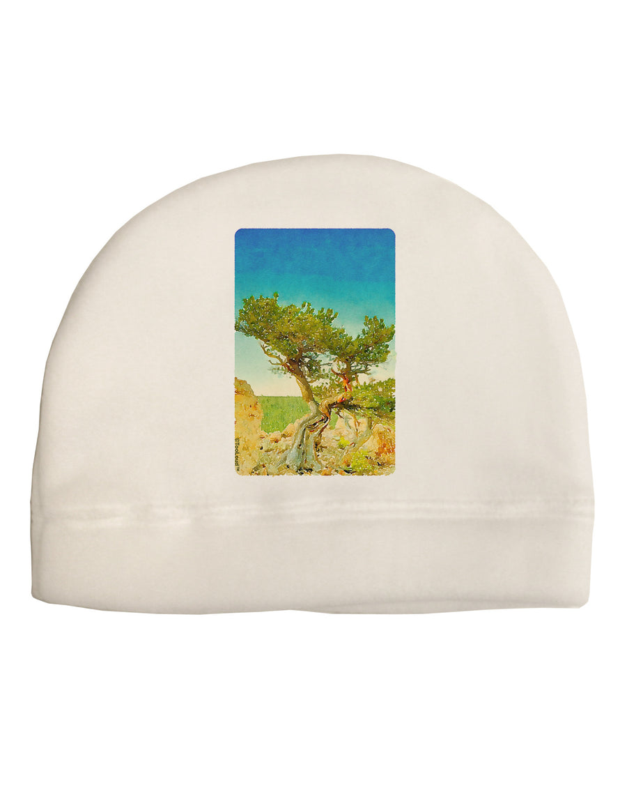 Colorado Tree Watercolor Child Fleece Beanie Cap Hat-Beanie-TooLoud-White-One-Size-Fits-Most-Davson Sales