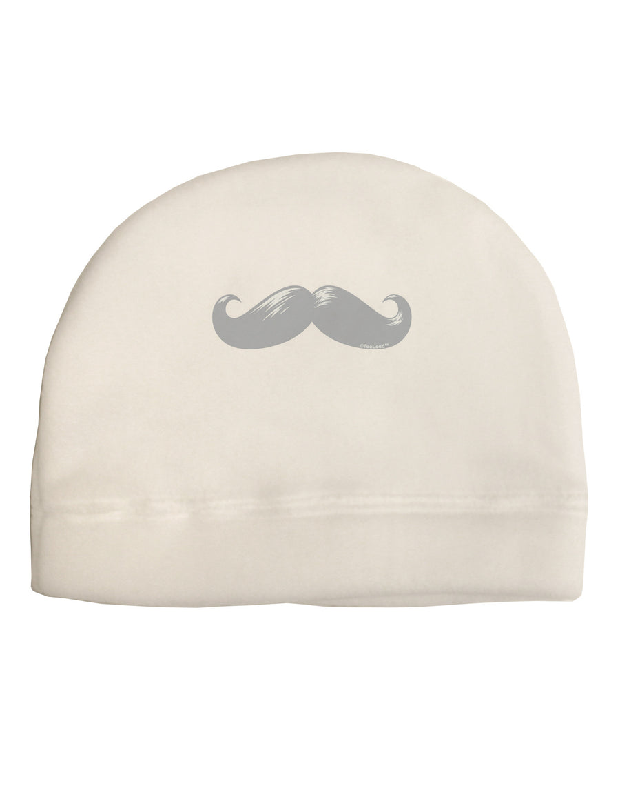 Big Silver White Mustache Adult Fleece Beanie Cap Hat-Beanie-TooLoud-White-One-Size-Fits-Most-Davson Sales