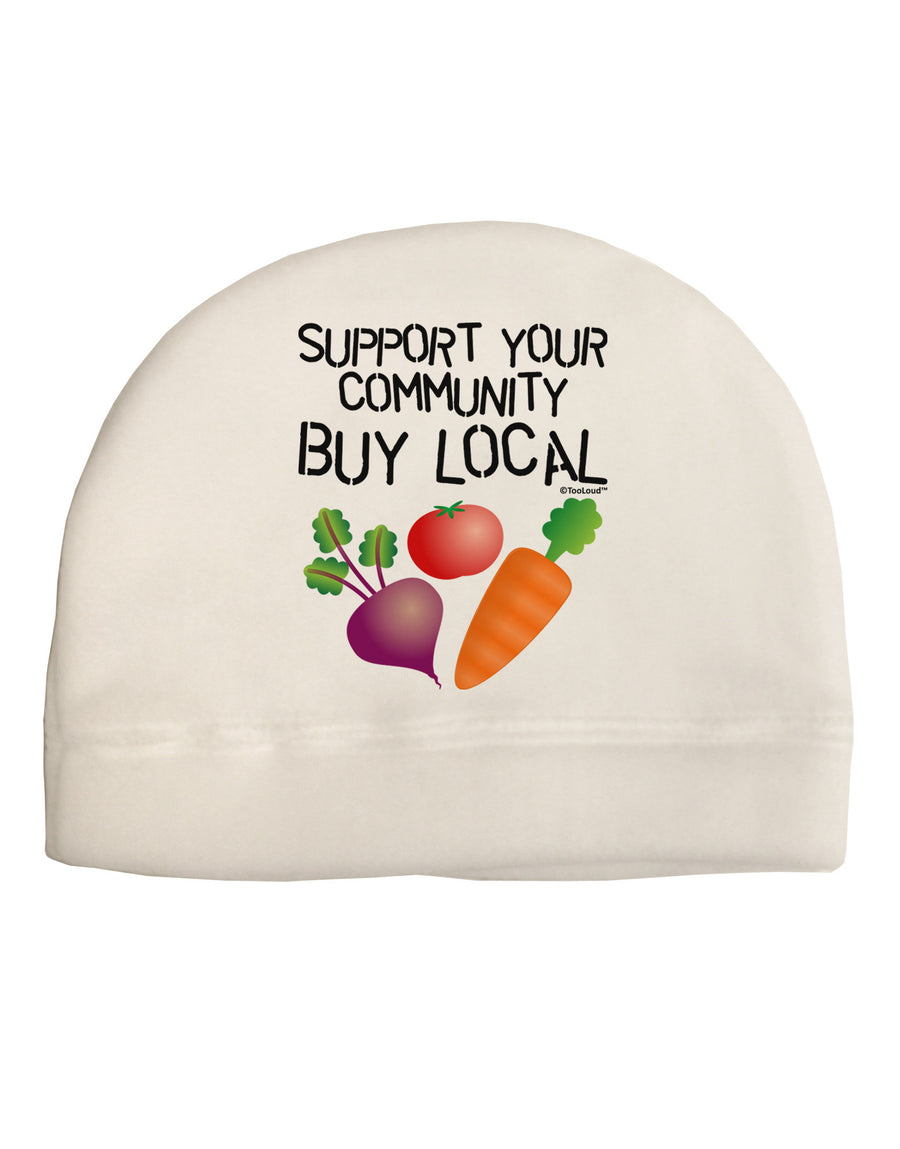 Support Your Community - Buy Local Child Fleece Beanie Cap Hat-Beanie-TooLoud-White-One-Size-Fits-Most-Davson Sales