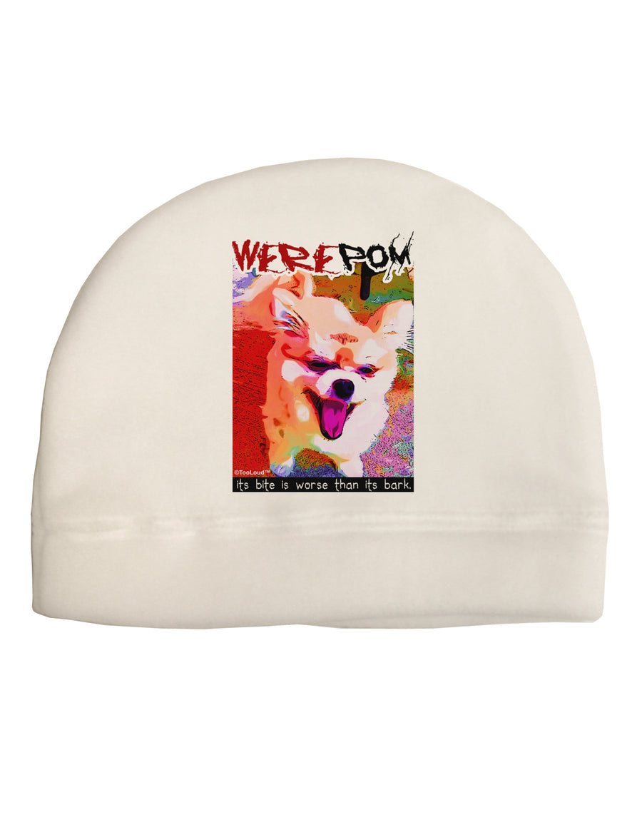 WerePom - Werewolf Pomeranian Child Fleece Beanie Cap Hat by TooLoud-Beanie-TooLoud-White-One-Size-Fits-Most-Davson Sales