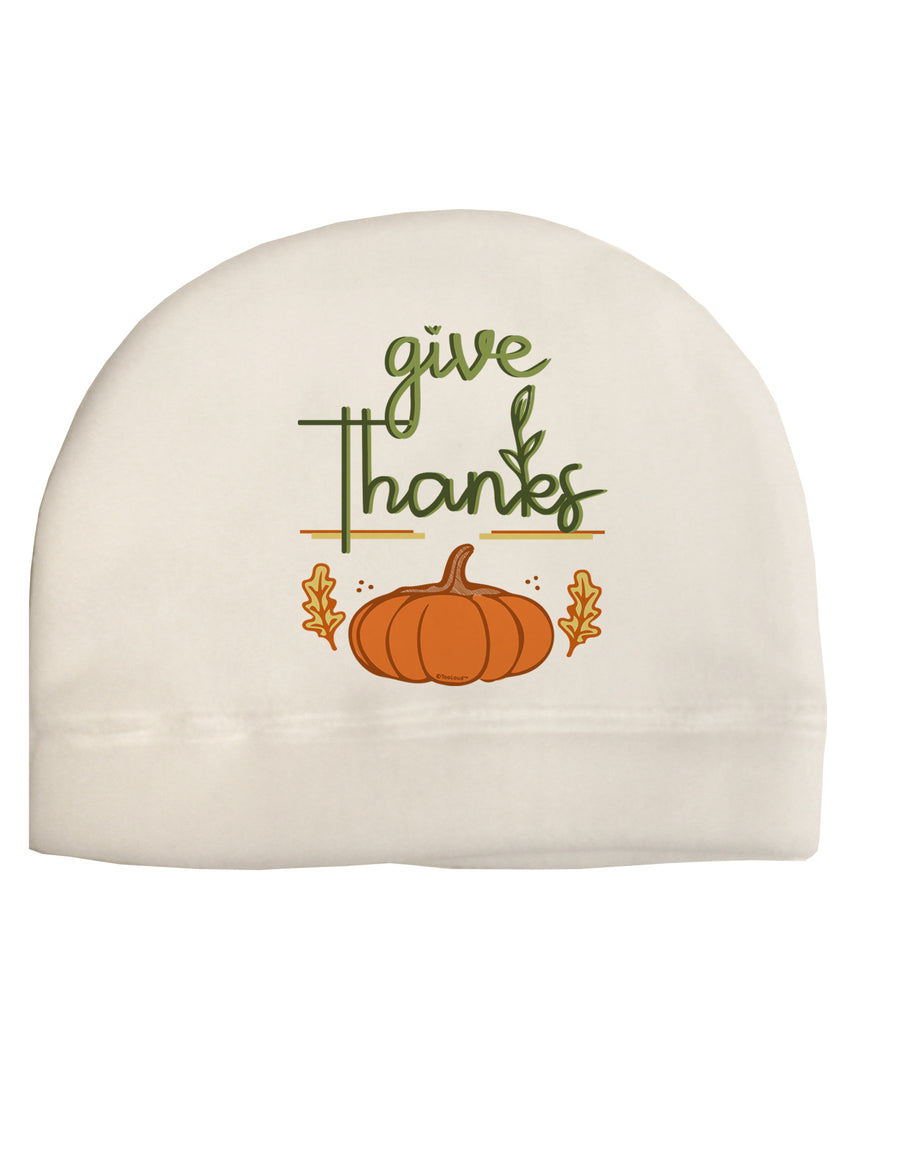 Give Thanks Adult Fleece Beanie Cap Hat-Beanie-TooLoud-White-One-Size-Fits-Most-Davson Sales