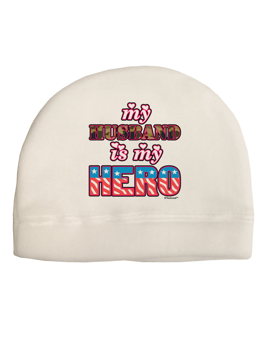 My Husband is My Hero - Armed Forces Adult Fleece Beanie Cap Hat by TooLoud-Beanie-TooLoud-White-One-Size-Fits-Most-Davson Sales