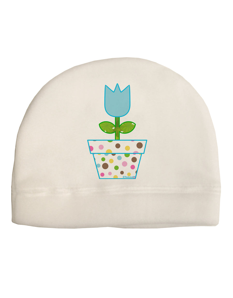 Easter Tulip Design - Blue Child Fleece Beanie Cap Hat by TooLoud-Beanie-TooLoud-White-One-Size-Fits-Most-Davson Sales