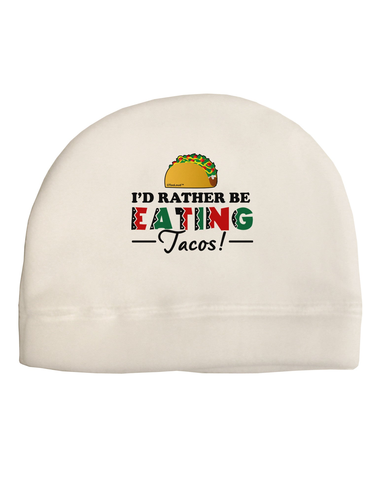 I'd Rather - Tacos Adult Fleece Beanie Cap Hat-Beanie-TooLoud-White-One-Size-Fits-Most-Davson Sales