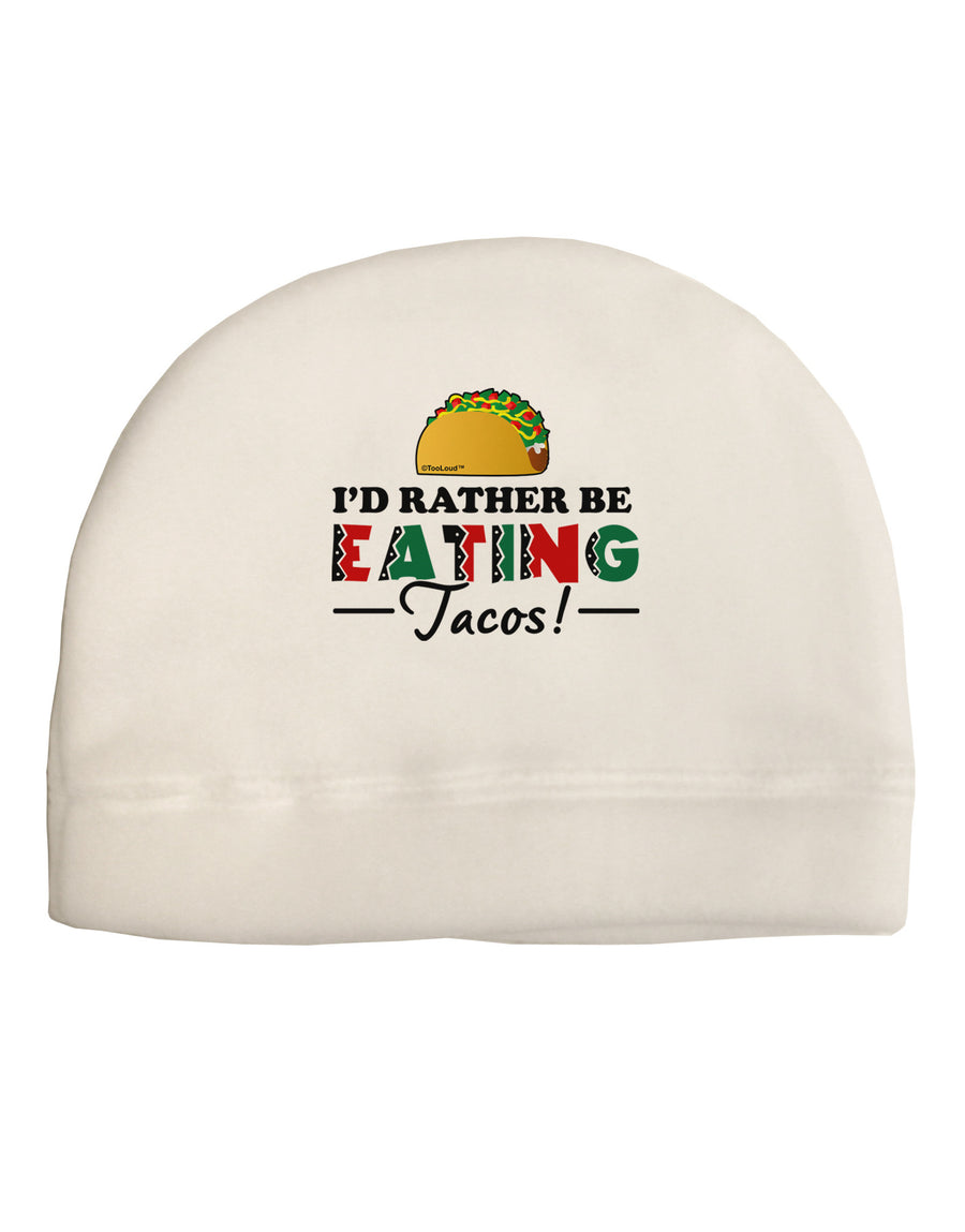 I'd Rather - Tacos Adult Fleece Beanie Cap Hat-Beanie-TooLoud-White-One-Size-Fits-Most-Davson Sales