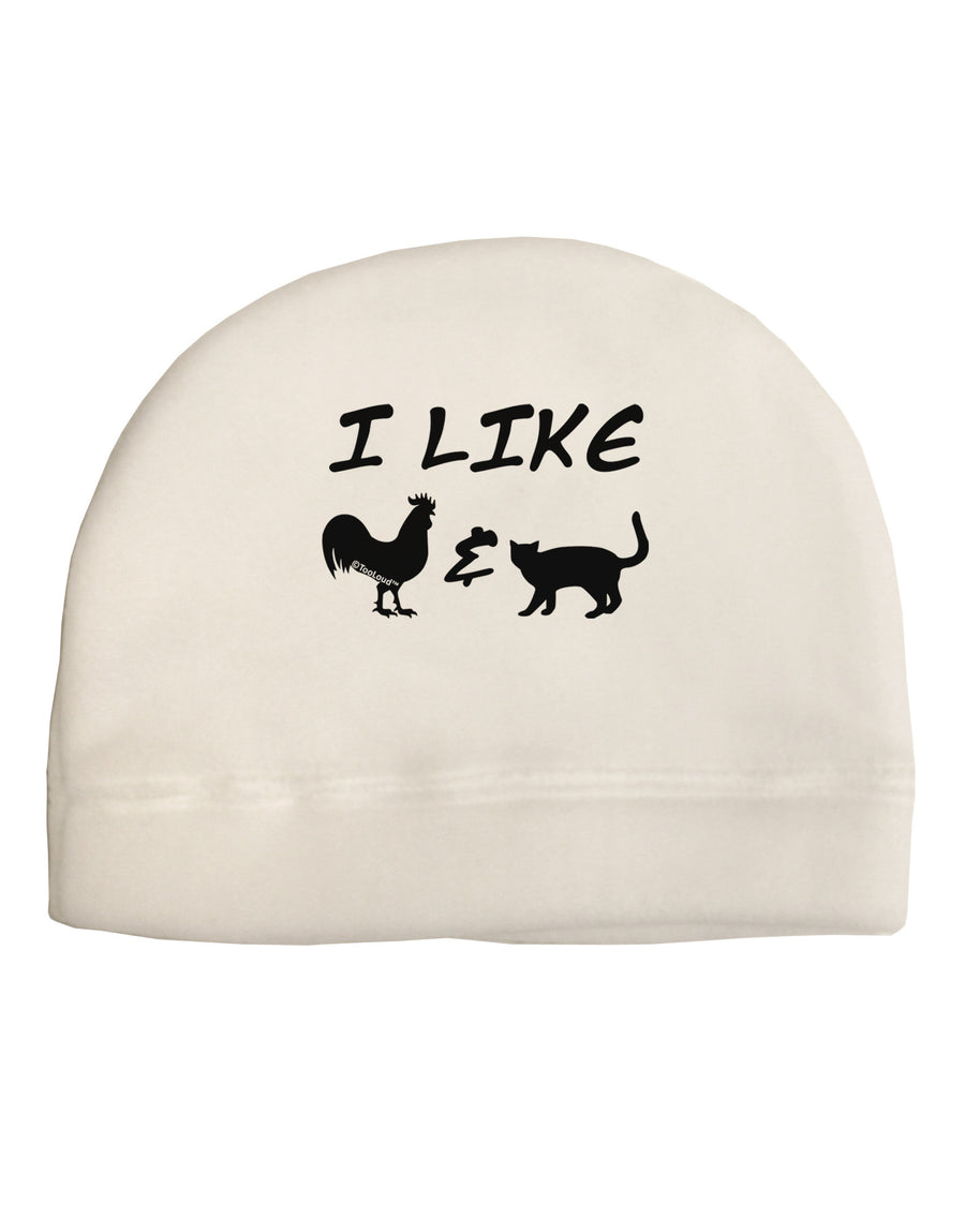 I Like Rooster & Cat Silhouette Adult Fleece Beanie Cap Hat by TooLoud-Beanie-TooLoud-White-One-Size-Fits-Most-Davson Sales