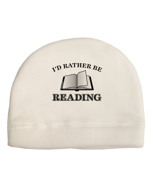 I'd Rather Be Reading Adult Fleece Beanie Cap Hat-Beanie-TooLoud-White-One-Size-Fits-Most-Davson Sales