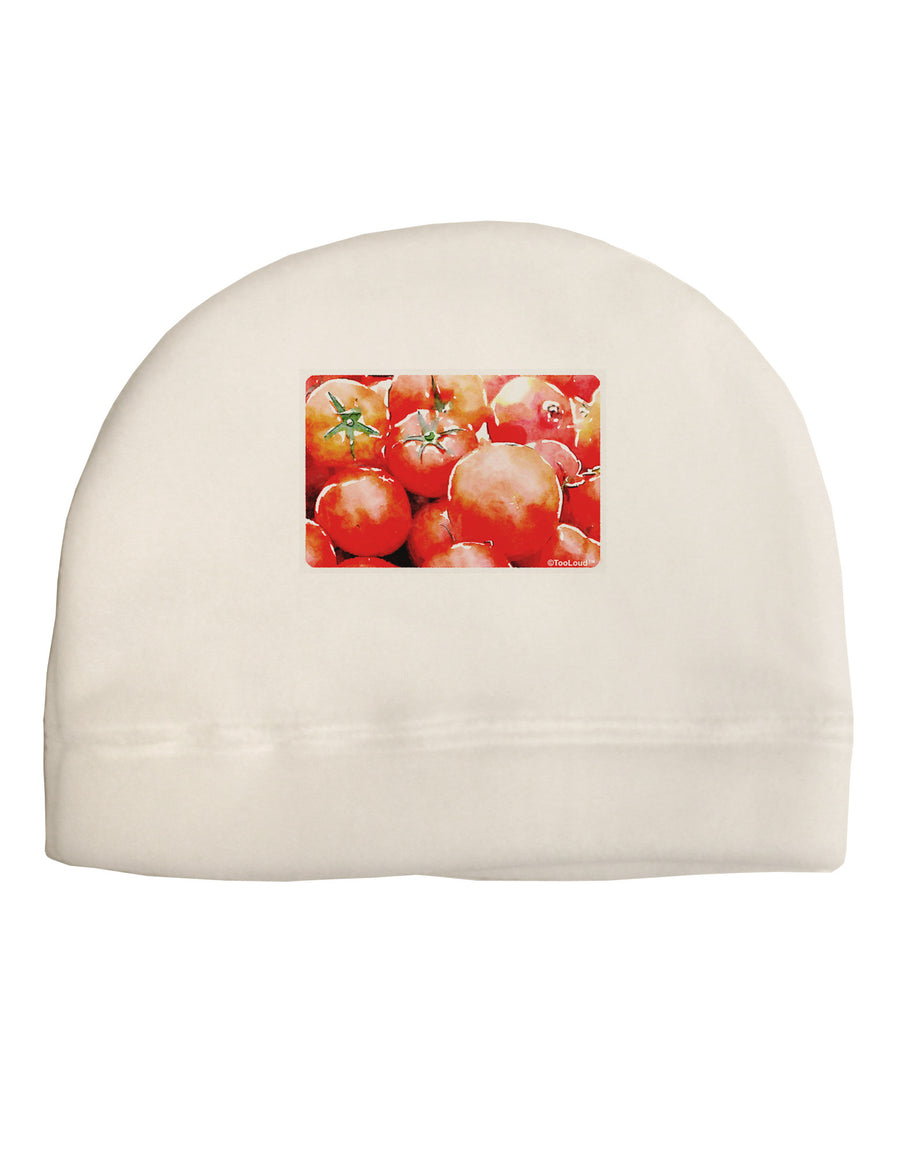 Watercolor Tomatoes Child Fleece Beanie Cap Hat-Beanie-TooLoud-White-One-Size-Fits-Most-Davson Sales