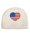 American Flag Heart Design Adult Fleece Beanie Cap Hat by TooLoud-Beanie-TooLoud-White-One-Size-Fits-Most-Davson Sales