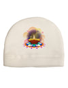 Festive Diya and Rangoli Adult Fleece Beanie Cap Hat by-Beanie-TooLoud-White-One-Size-Fits-Most-Davson Sales