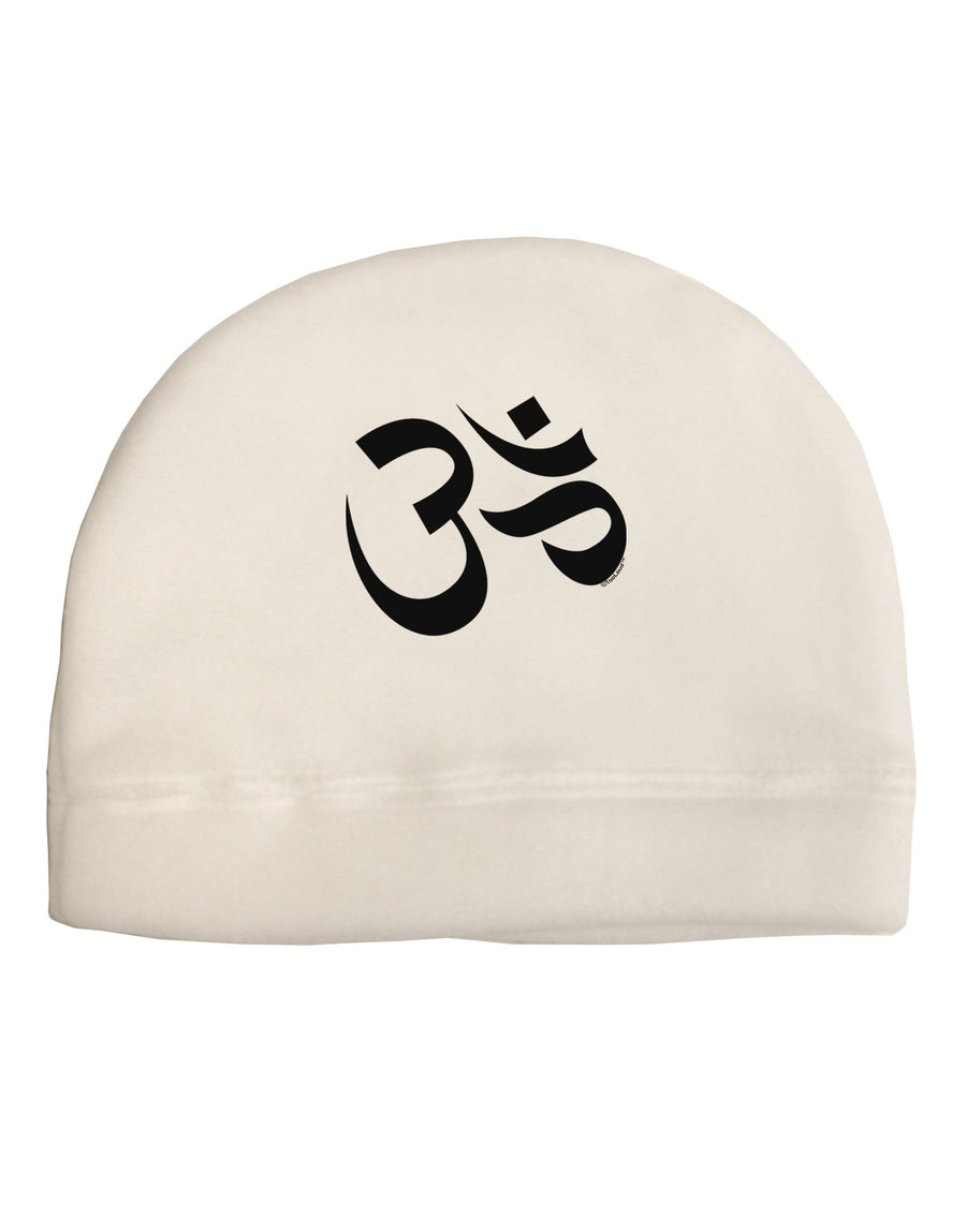 Om Symbol Adult Fleece Beanie Cap Hat-Beanie-TooLoud-White-One-Size-Fits-Most-Davson Sales