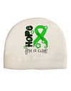 Hope for a Cure - Lime Green Ribbon Lyme Disease - Flowers Child Fleece Beanie Cap Hat-Beanie-TooLoud-White-One-Size-Fits-Most-Davson Sales