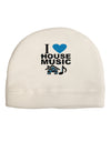 I Love House Blue Adult Fleece Beanie Cap Hat-Beanie-TooLoud-White-One-Size-Fits-Most-Davson Sales