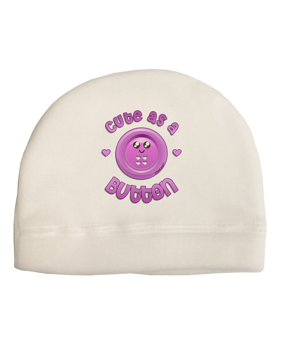 Cute As A Button Smiley Face Child Fleece Beanie Cap Hat-Beanie-TooLoud-White-One-Size-Fits-Most-Davson Sales