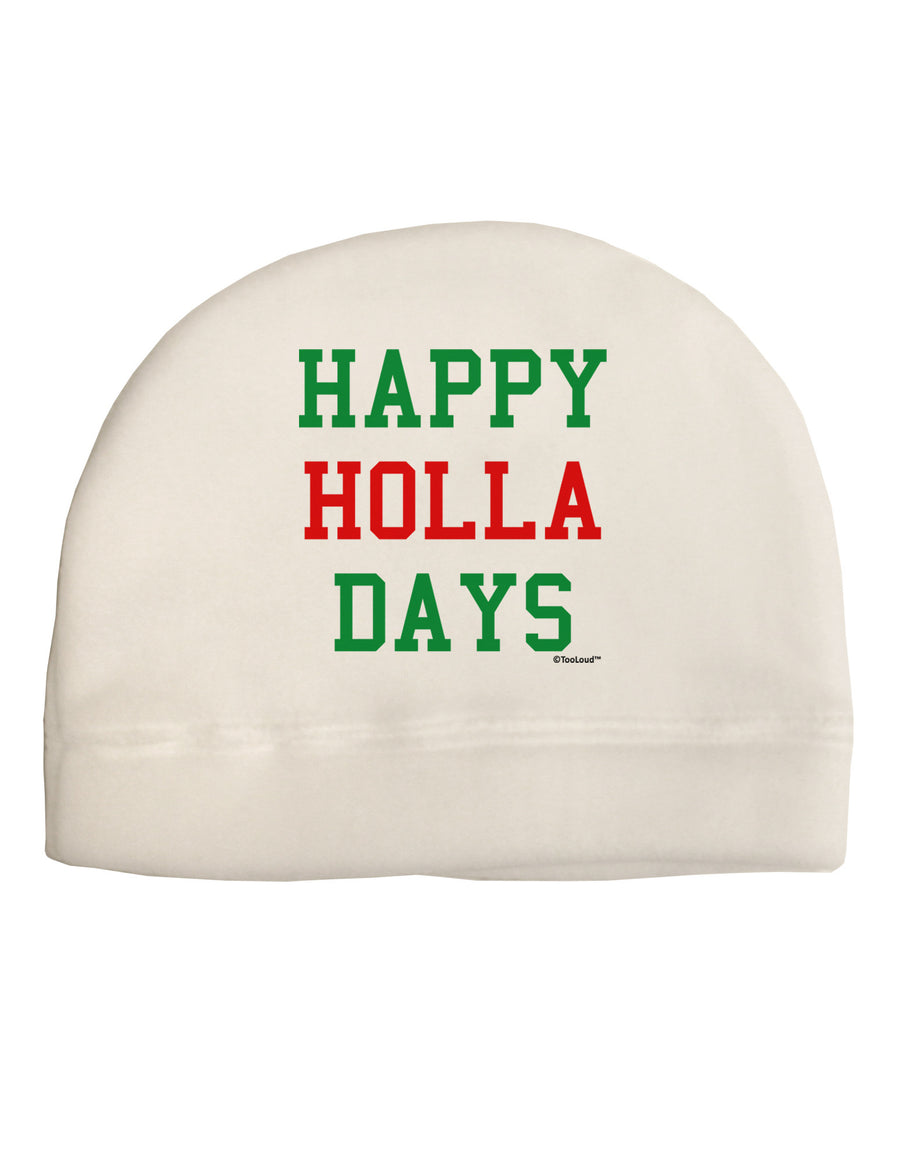 Happy Holla Days - Red and Green Adult Fleece Beanie Cap Hat by TooLoud-Beanie-TooLoud-White-One-Size-Fits-Most-Davson Sales