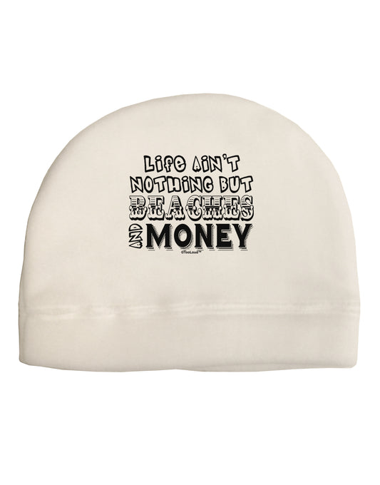 Beaches and Money Adult Fleece Beanie Cap Hat by TooLoud-Beanie-TooLoud-White-One-Size-Fits-Most-Davson Sales