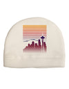 Seattle Skyline Sunrise Adult Fleece Beanie Cap Hat-Beanie-TooLoud-White-One-Size-Fits-Most-Davson Sales