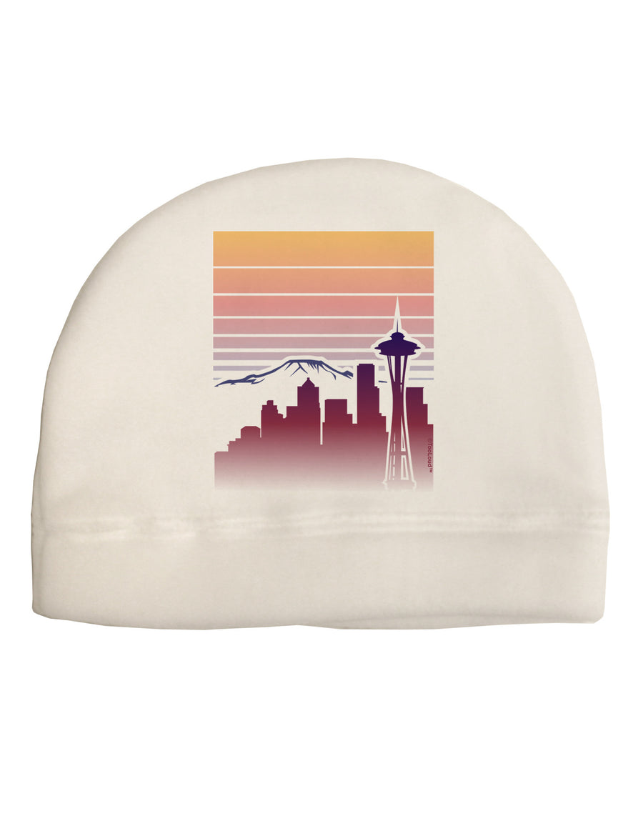 Seattle Skyline Sunrise Adult Fleece Beanie Cap Hat-Beanie-TooLoud-White-One-Size-Fits-Most-Davson Sales