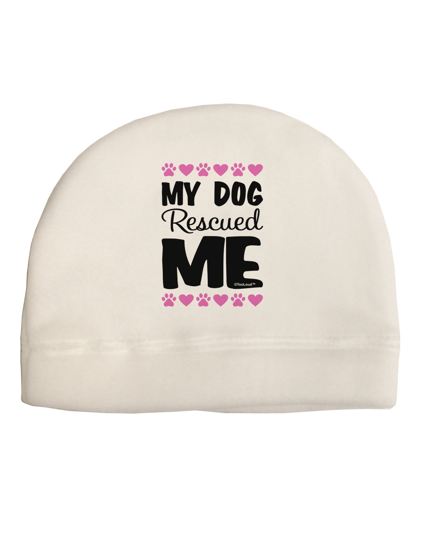 My Dog Rescued Me Adult Fleece Beanie Cap Hat-Beanie-TooLoud-White-One-Size-Fits-Most-Davson Sales