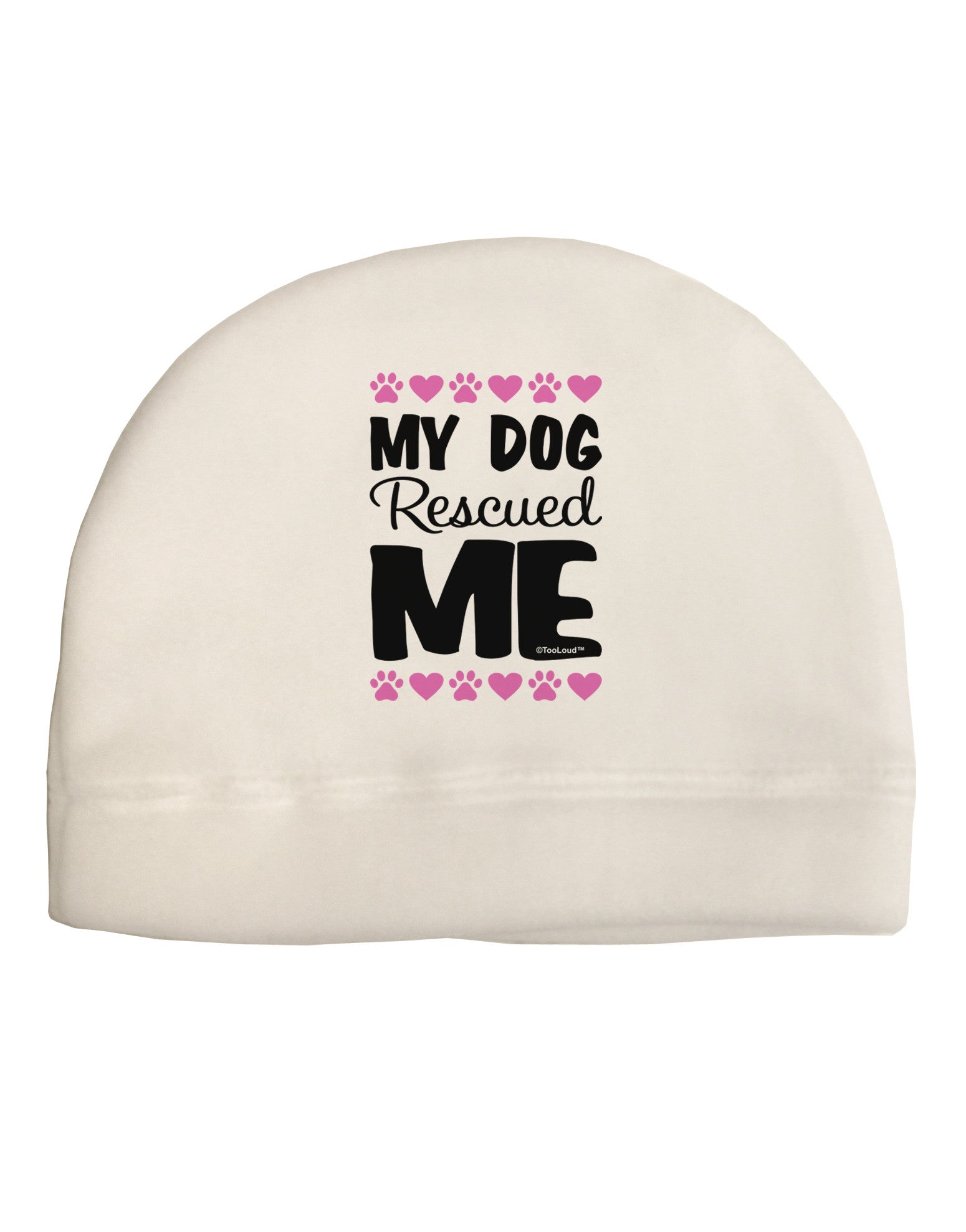My Dog Rescued Me Adult Fleece Beanie Cap Hat-Beanie-TooLoud-White-One-Size-Fits-Most-Davson Sales